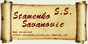 Stamenko Savanović vizit kartica